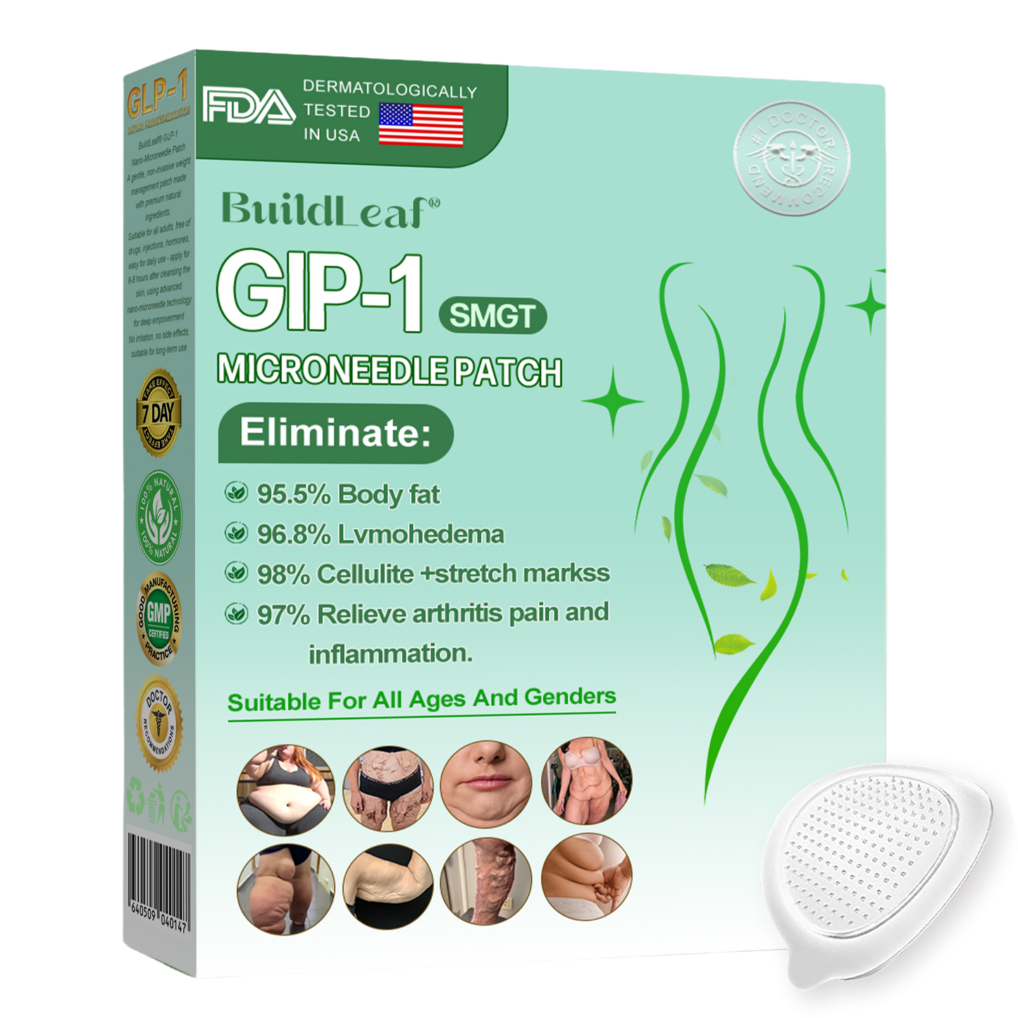 Official Store🏥BuildLeaf® GLP-1 Nano-Microneedle Patch with Collagen & Matrixyl 3000 丨Obesity,Cardiovascular Diseas, Diabetes, Sleep Apnea, Joint Problems and More